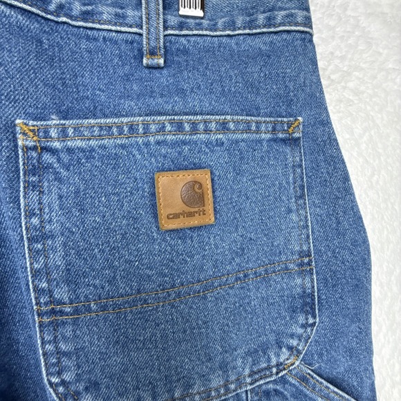 Carhartt Denim Jean Work Shorts Size 34 B28 STW Stonewash NWT NOS - Picture 5 of 10